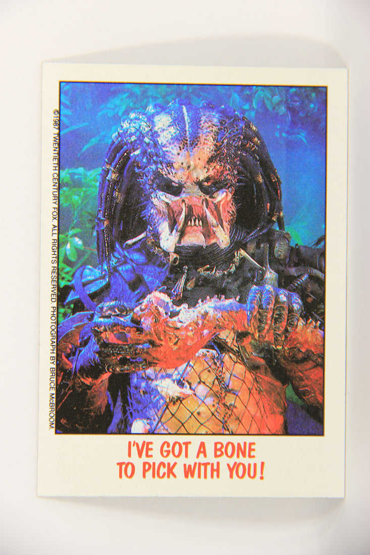 Fright Flicks 1988 Card #88 I've Got A Bone To Pick With You - Predator ENG Topps L021817