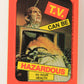 Fright Flicks 1988 Trading Card Sticker #1 T.V. Can Be Hazardous To Your Health Topps L021818