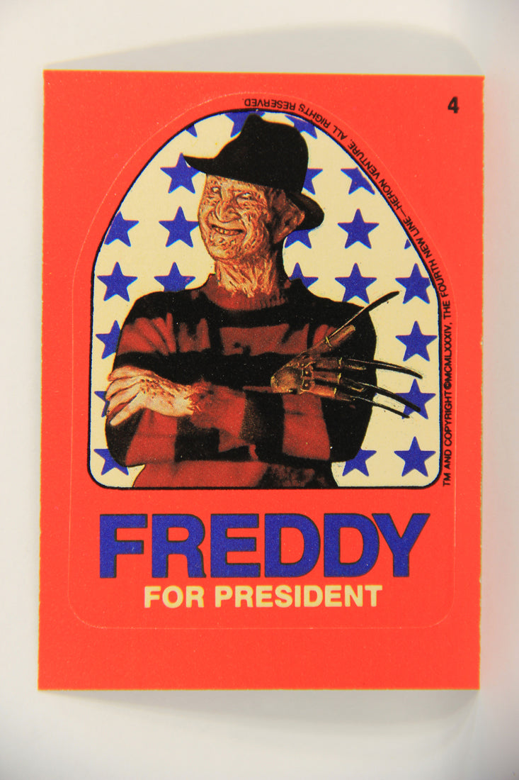 Fright Flicks 1988 Trading Card Sticker #4 Freddy For President NOES ENG Topps L021821
