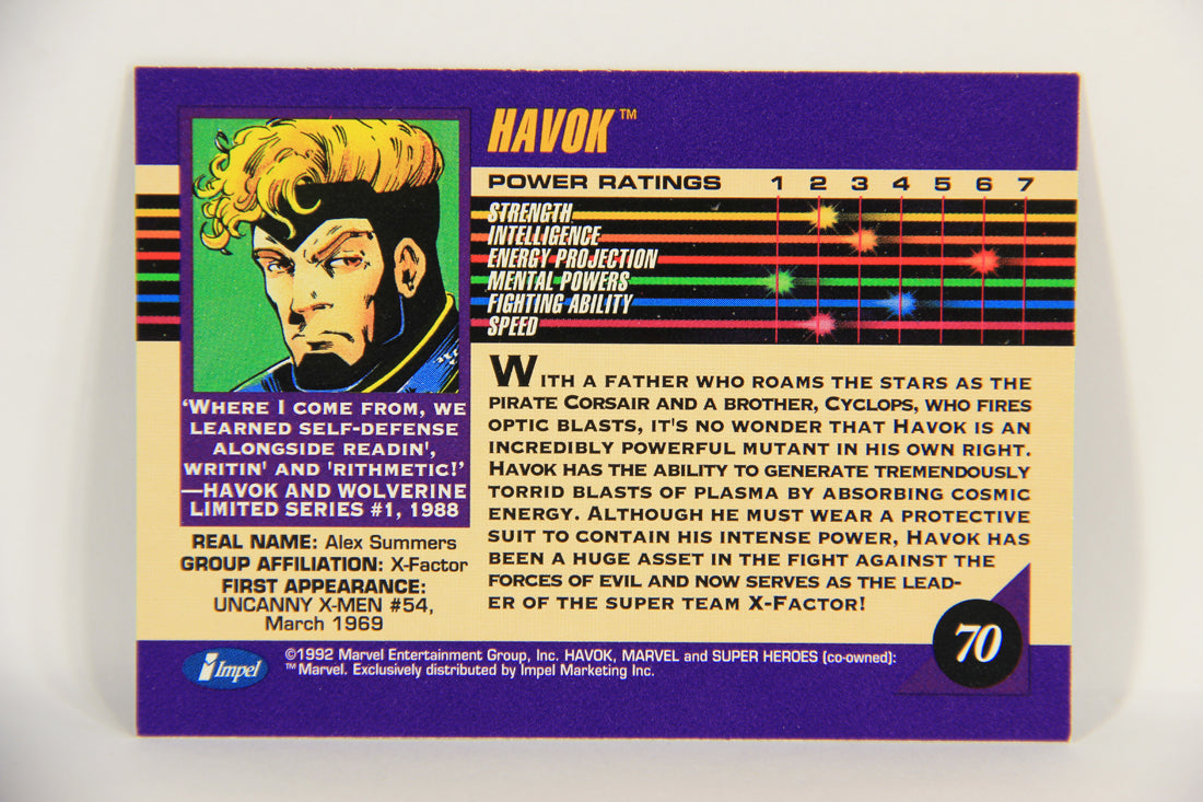 1992 Marvel Universe Series 3 Trading Card #70 Havok ENG L021840