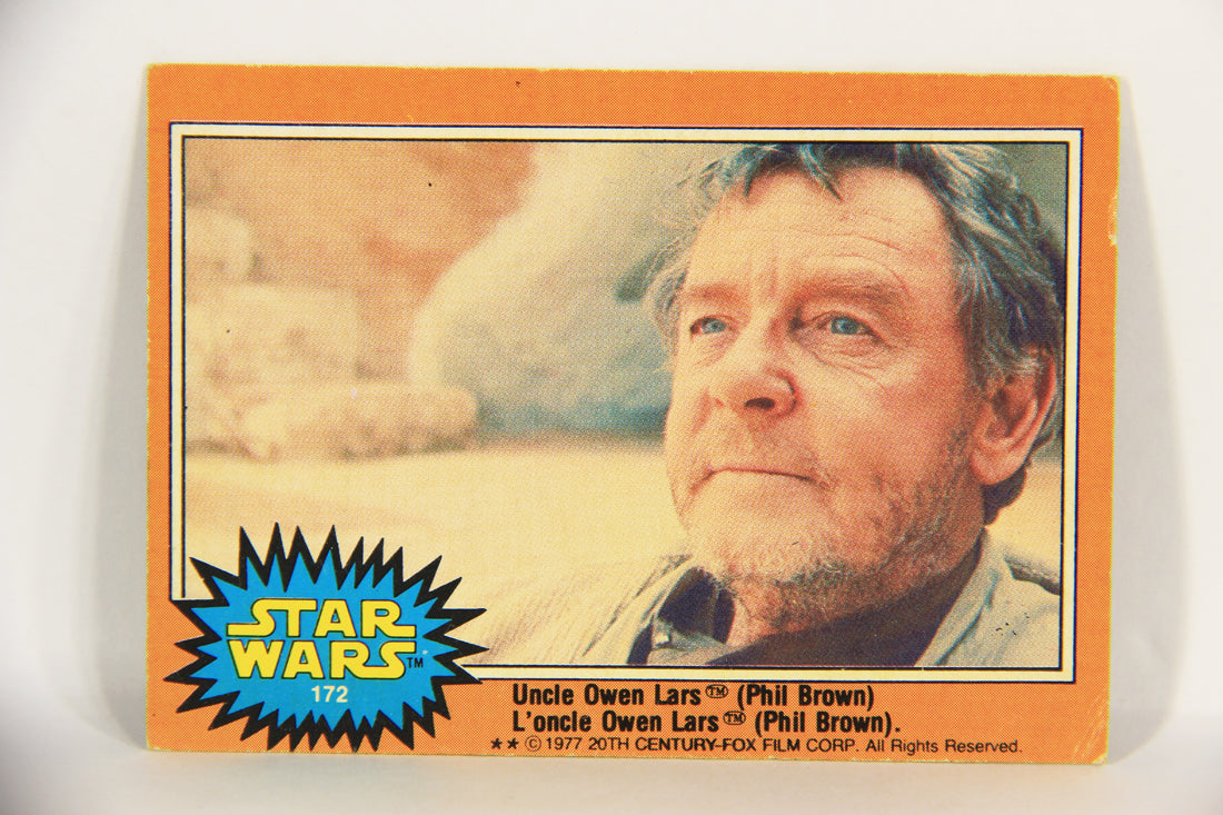 Star Wars 1977 Card #172 Uncle Owen Lars (Phil Brown) FR-ENG O-Pee-Chee L021850