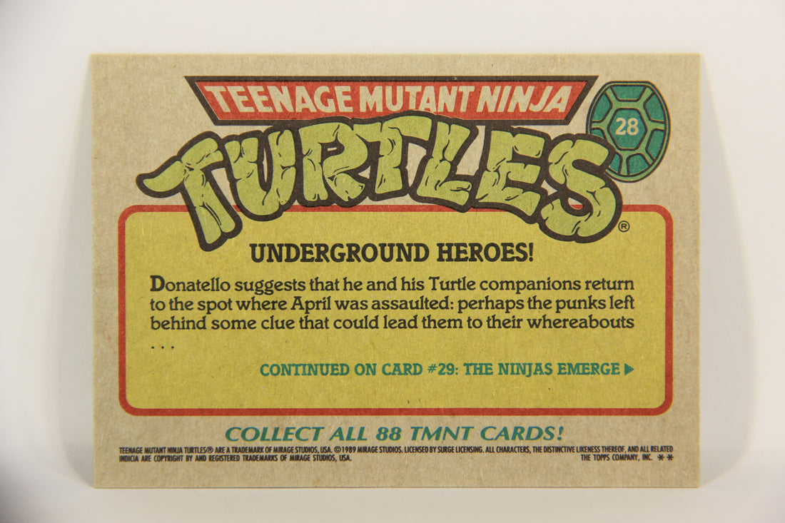 Teenage Mutant Ninja Turtles 1989 Trading Card #28 Underground Heroes ENG L021863