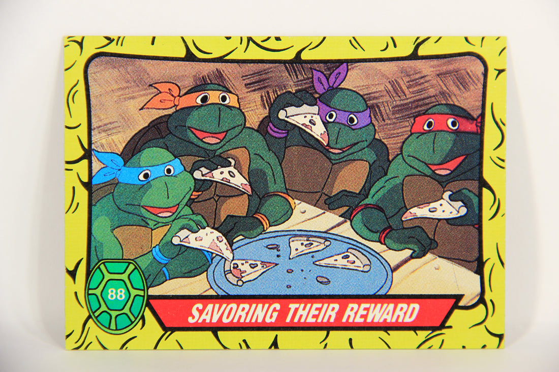 Teenage Mutant Ninja Turtles 1989 Trading Card #88 Savoring Their Reward ENG L021866