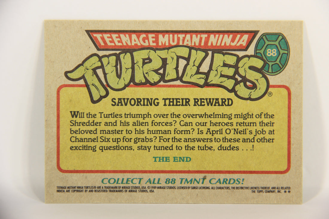 Teenage Mutant Ninja Turtles 1989 Trading Card #88 Savoring Their Reward ENG L021866