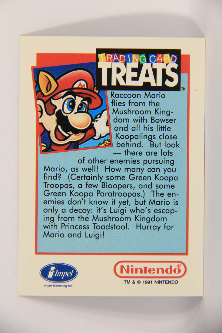 Super Mario Bros. 1991 Vintage Treats Impel Trading Card Raccoon Mario ENG L021871