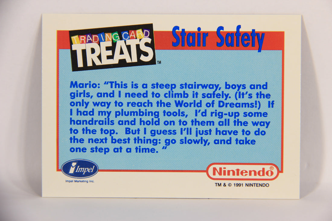 Super Mario Bros. 1991 Treats Impel Vintage Trading Card Stairs Safety ENG L021873