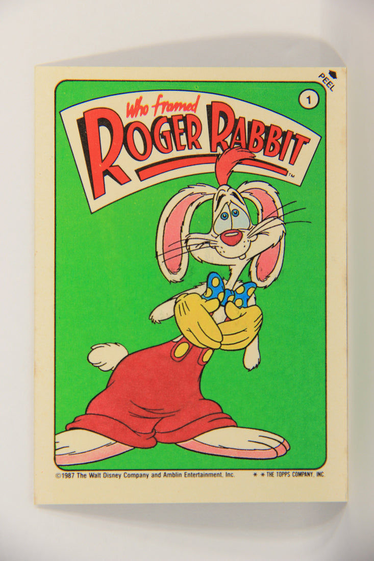 Who Framed Roger Rabbit 1988 Trading Card Sticker #1 Roger Rabbit ENG Topps L021875