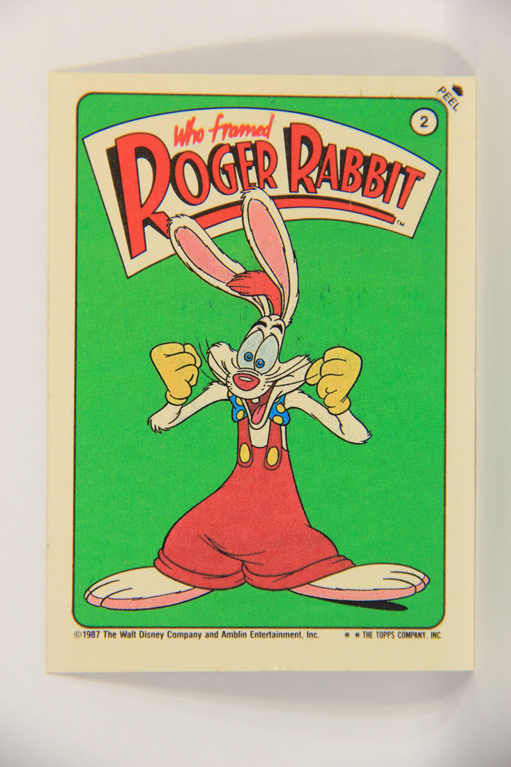Who Framed Roger Rabbit 1988 Trading Card Sticker #2 Funny Rabbit ENG Topps L021876