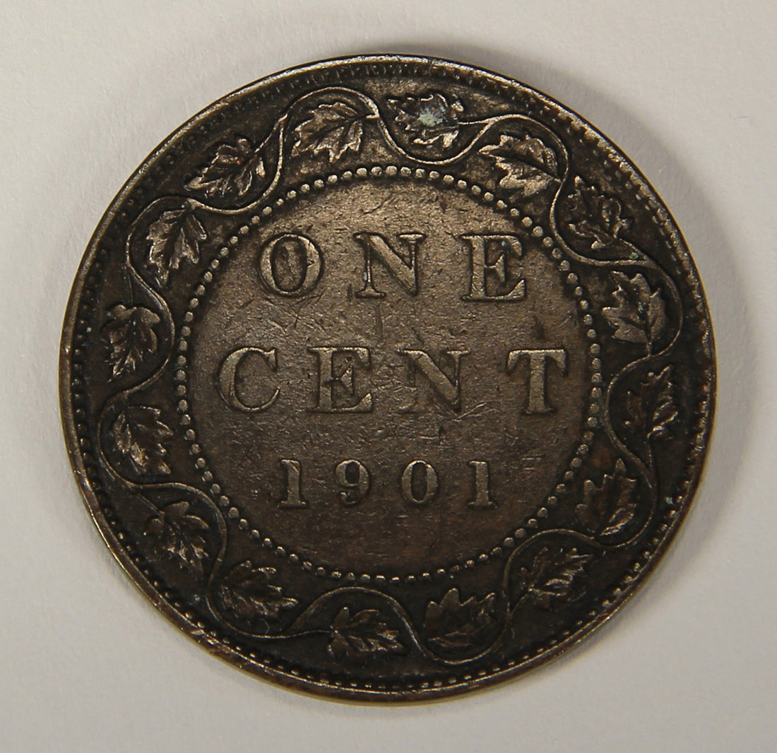 1901 Canada 1 Cent Large Queen Victoria - Copper Coin Large Cent L021878