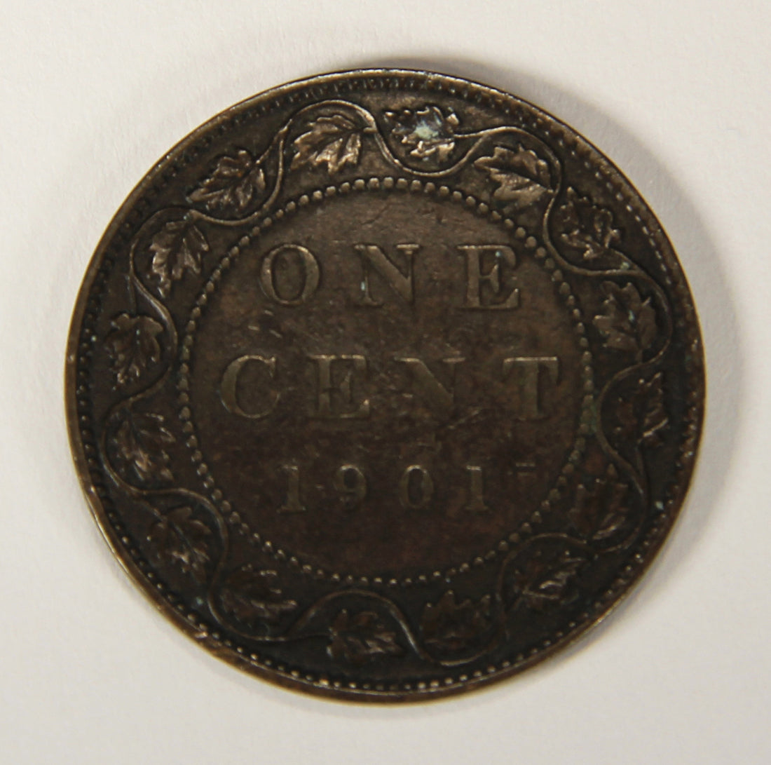 1901 Canada 1 Cent Large Queen Victoria - Copper Coin Large Cent L021878
