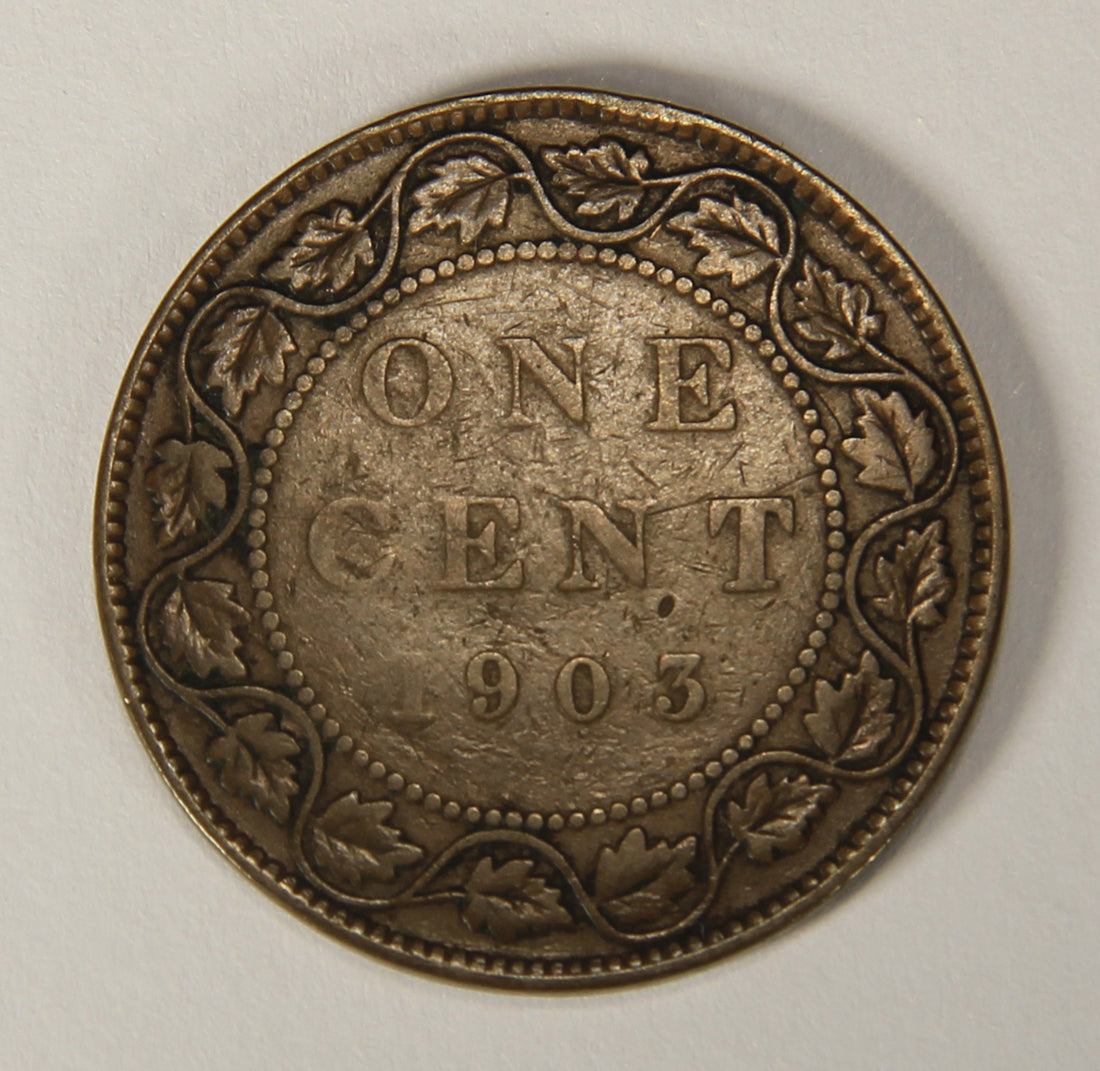 1903 Canada 1 Cent Large King Edward VII - Copper Coin Large Cent L021880