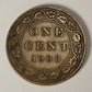 1908 Canada 1 Cent Large King Edward VII Small Leaves - Copper Coin Large Cent L021886