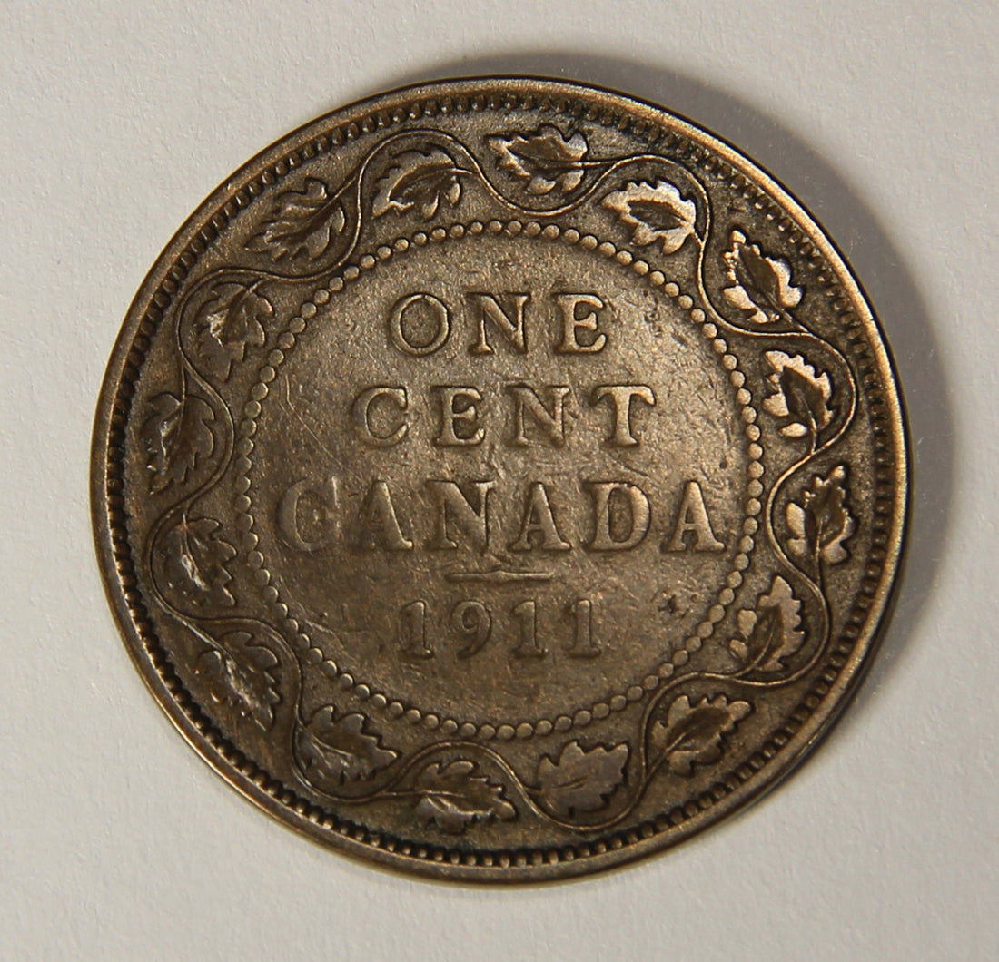 1911 Canada 1 Cent Large King George V - Copper Coin Large Cent L021887