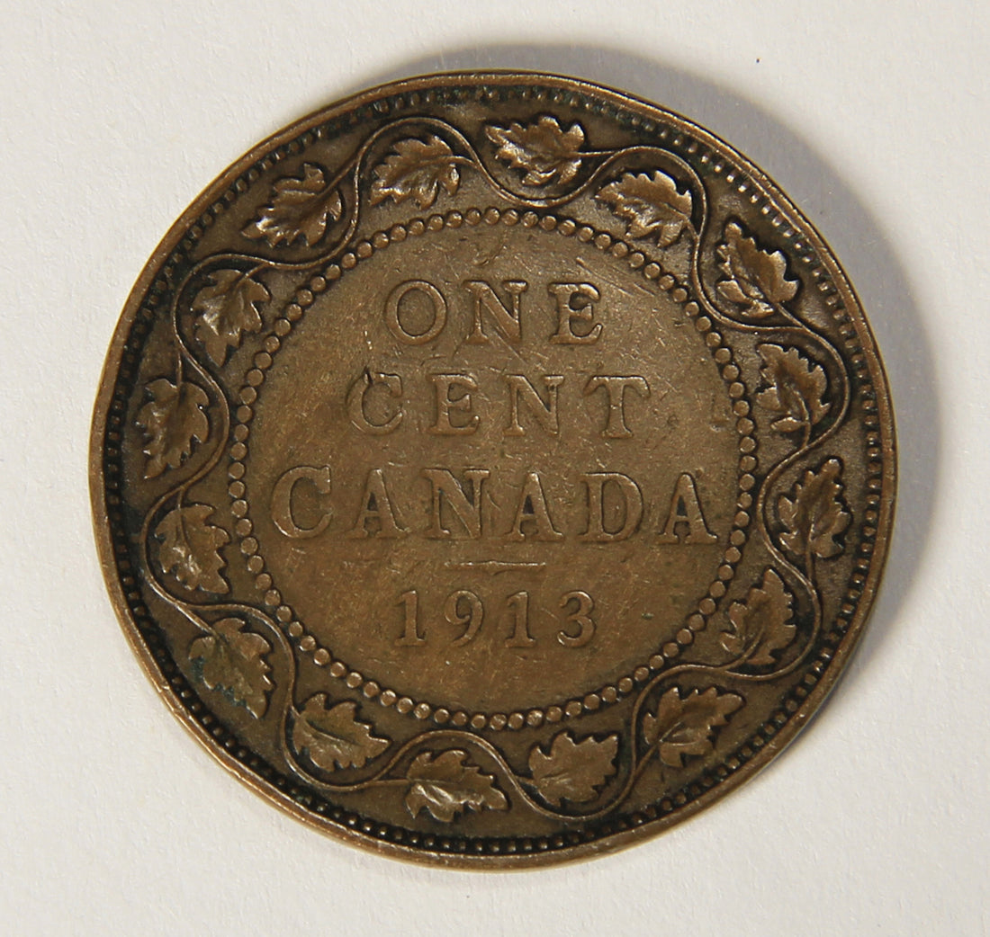1913 Canada 1 Cent Large King George V - Copper Coin Large Cent L021888