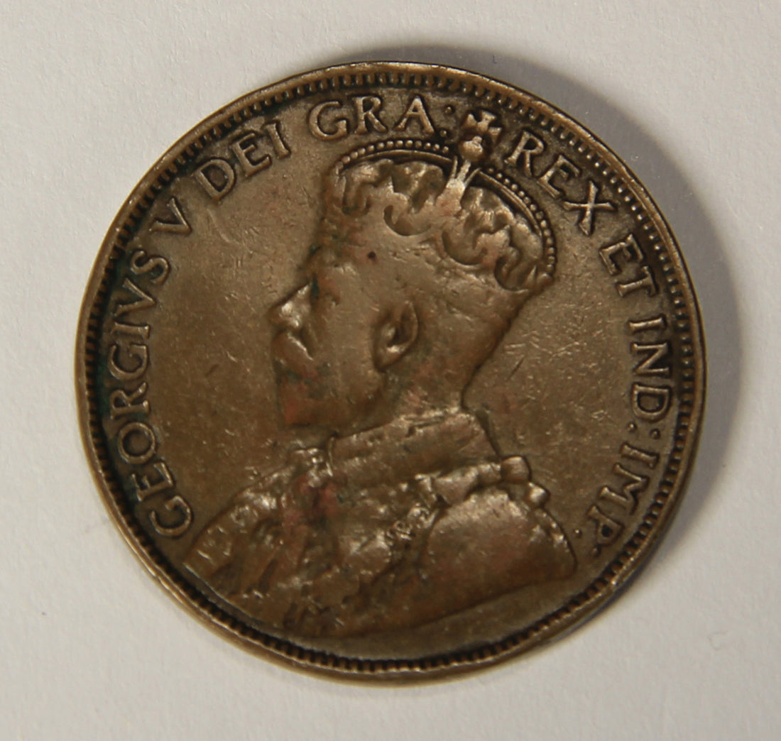 1913 Canada 1 Cent Large King George V - Copper Coin Large Cent L021888