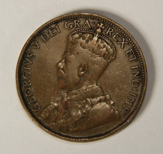 1913 Canada 1 Cent Large King George V - Copper Coin Large Cent L021888