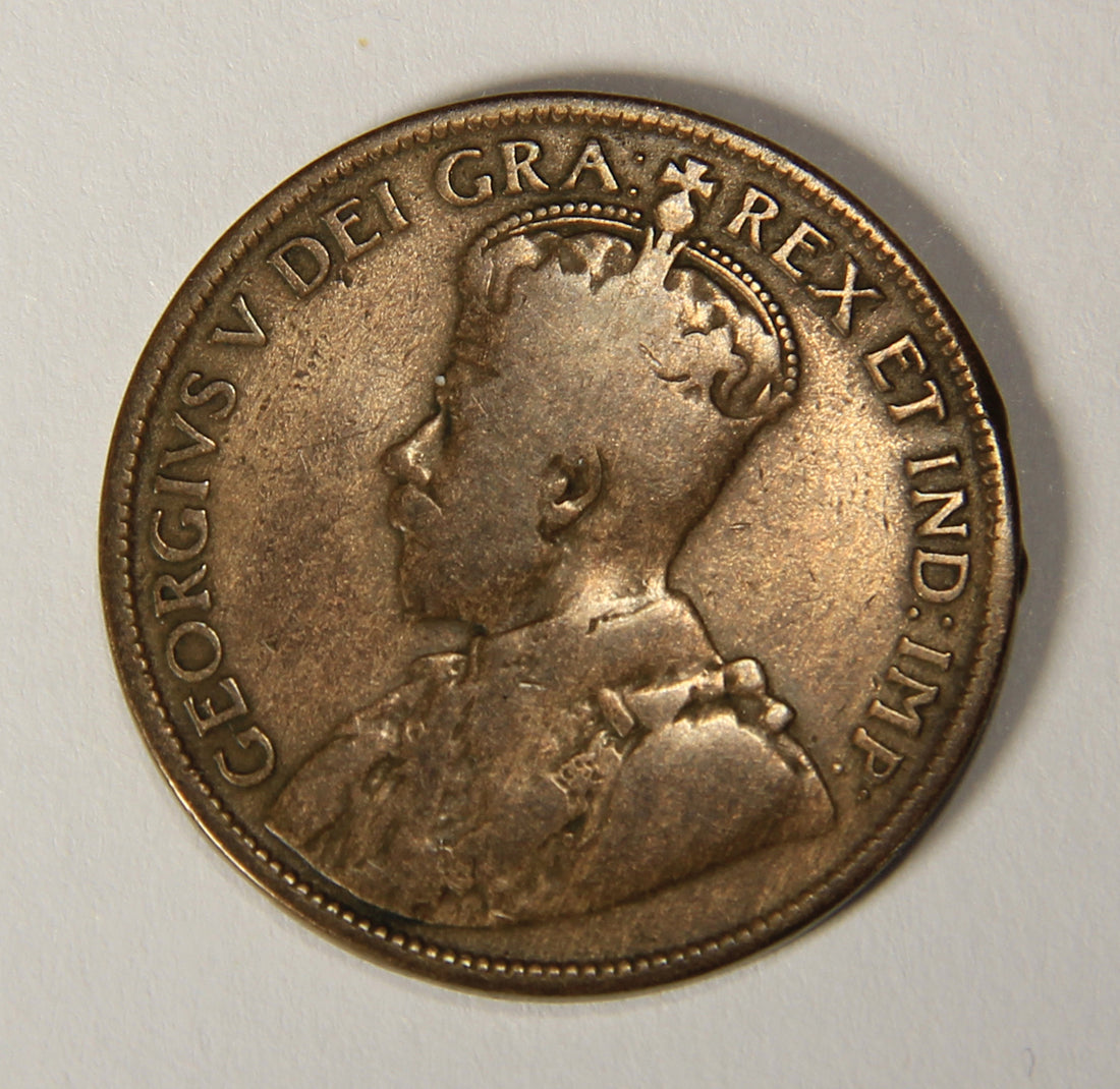 1916 Canada 1 Cent Large King George V - Copper Coin Large Cent L021889