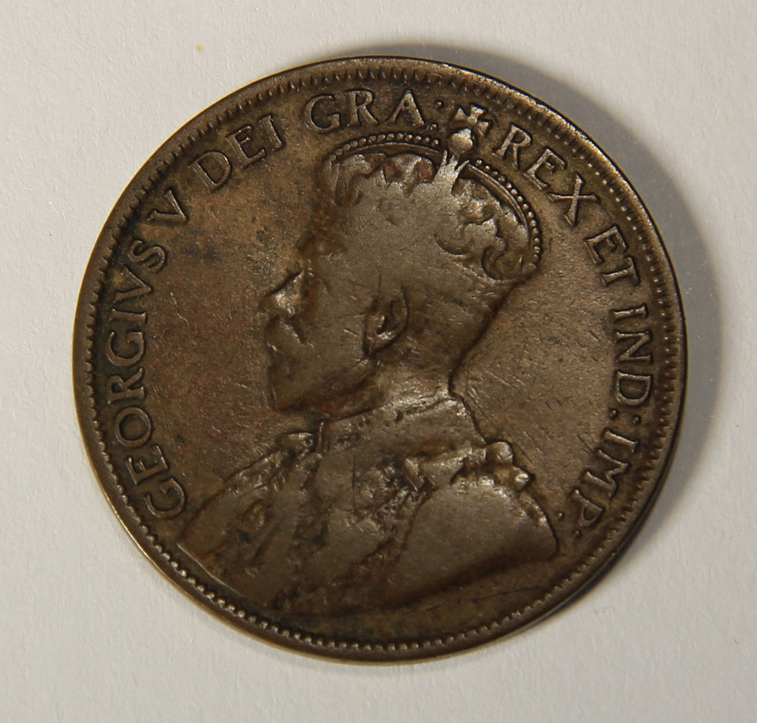 1918 Canada 1 Cent Large King George V - Copper Coin Large Cent L021890