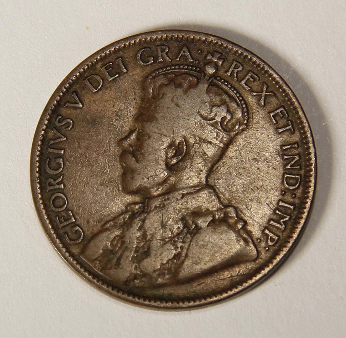 1918 Canada 1 Cent Large King George V - Copper Coin Large Cent L021890