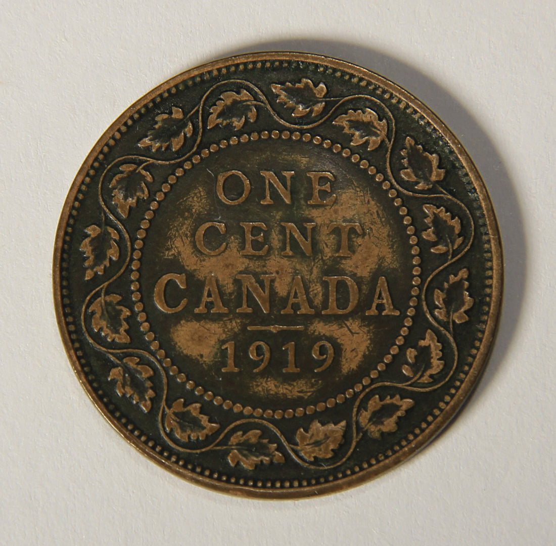1919 Canada 1 Cent Large King George V - Copper Coin Large Cent L021891