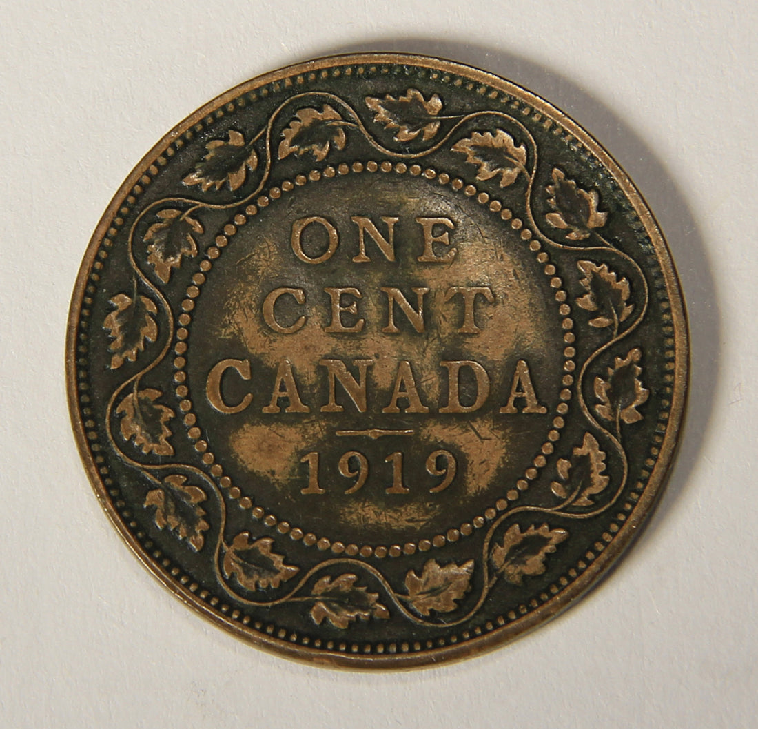 1919 Canada 1 Cent Large King George V - Copper Coin Large Cent L021891