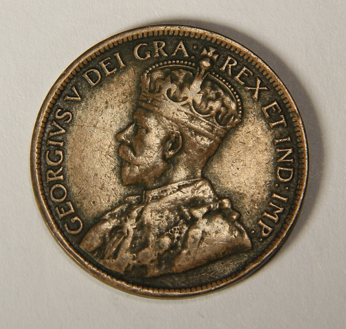 1919 Canada 1 Cent Large King George V - Copper Coin Large Cent L021891