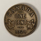 1920 Canada 1 Cent Small King George V - Copper Coin Small Cent L021892