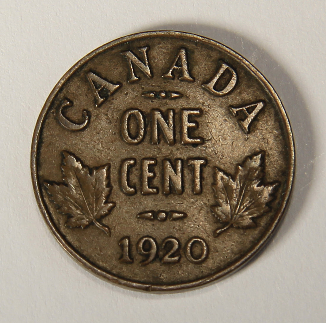 1920 Canada 1 Cent Small King George V - Copper Coin Small Cent L021892
