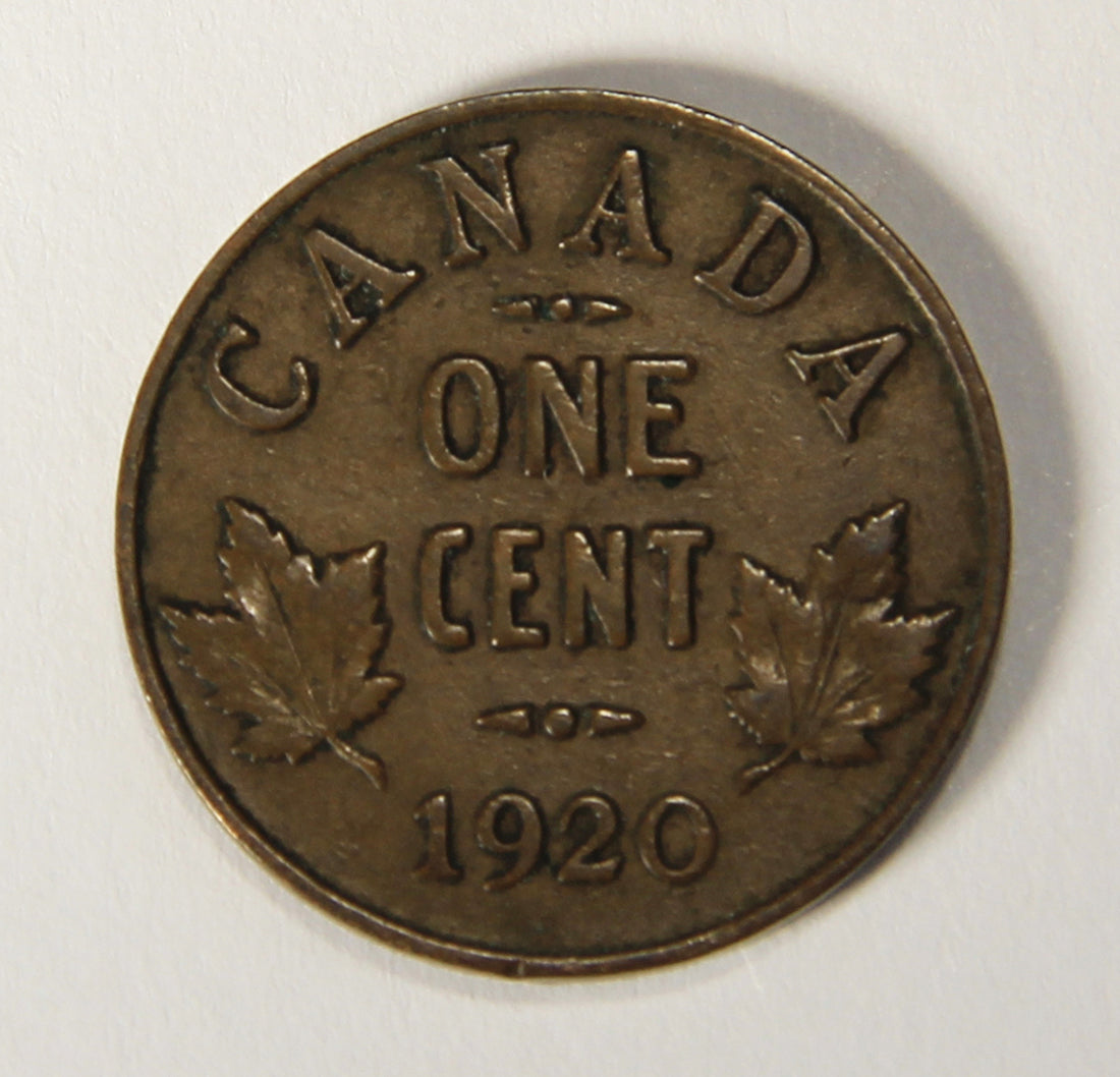 1920 Canada 1 Cent Small King George V - Copper Coin Small Cent L021892