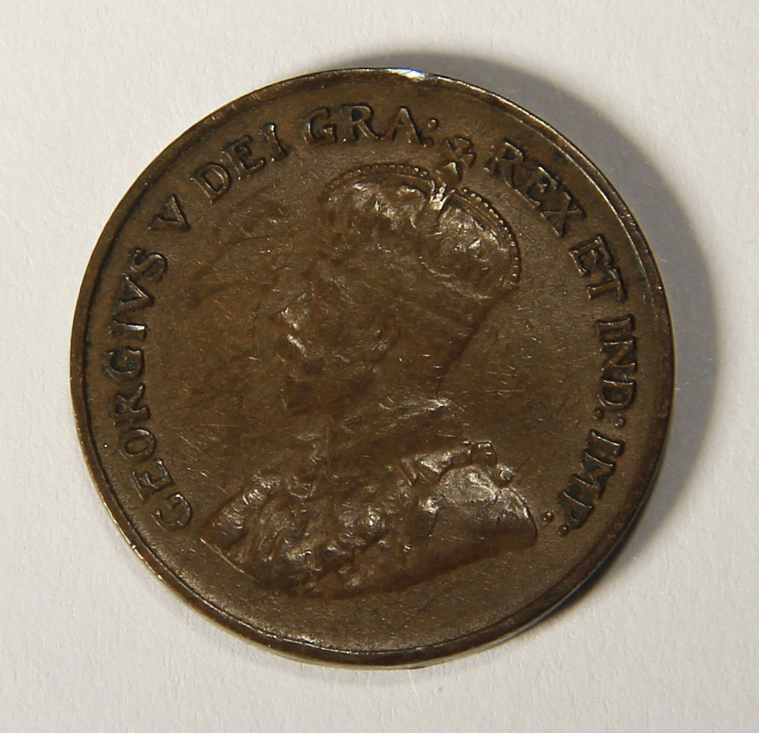 1920 Canada 1 Cent Small King George V - Copper Coin Small Cent L021892