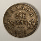 1921 Canada 1 Cent Small King George V - Copper Coin Small Cent L021893
