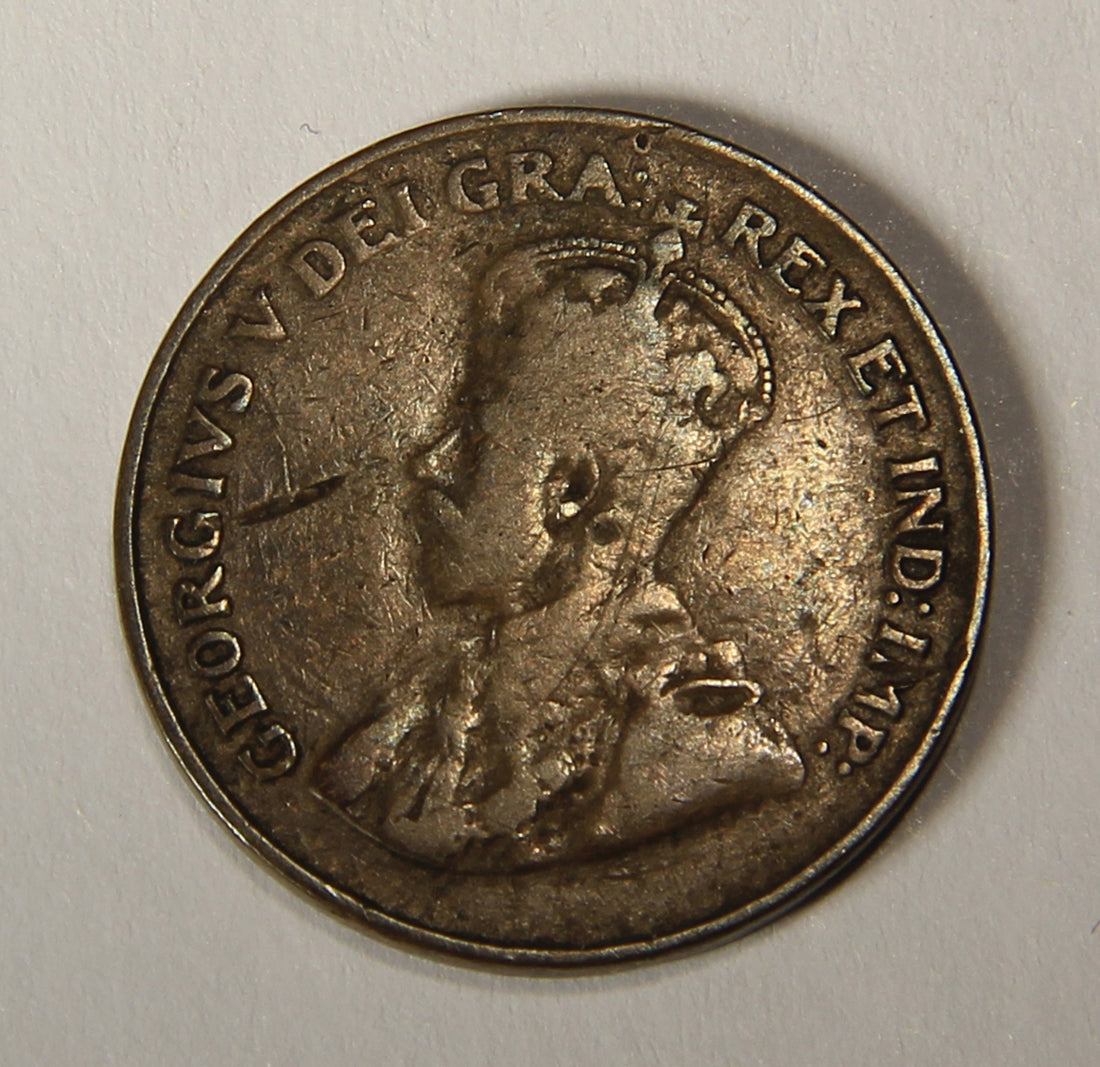 1921 Canada 1 Cent Small King George V - Copper Coin Small Cent L021893