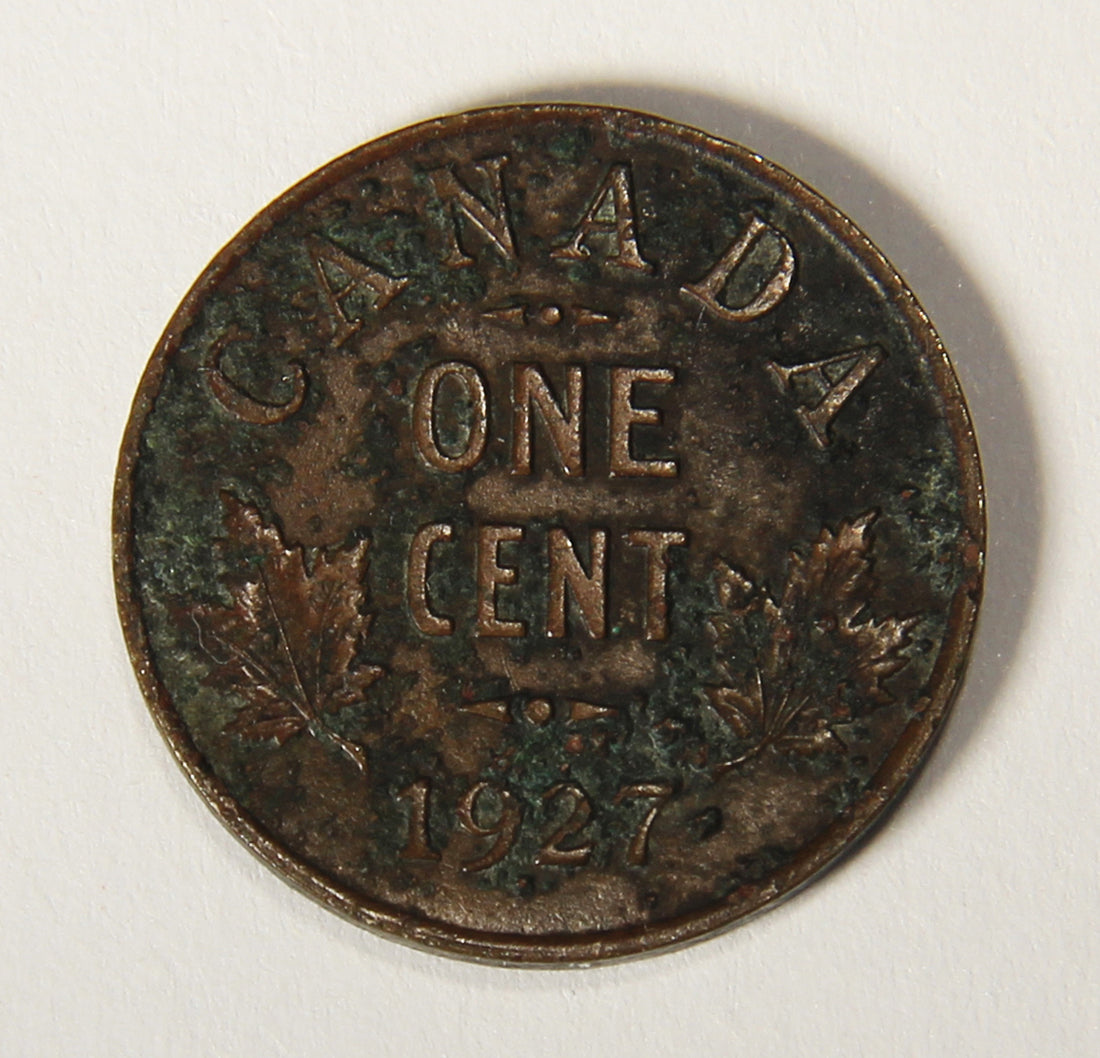 1927 Canada 1 Cent Small King George V - Copper Coin Small Cent L021894