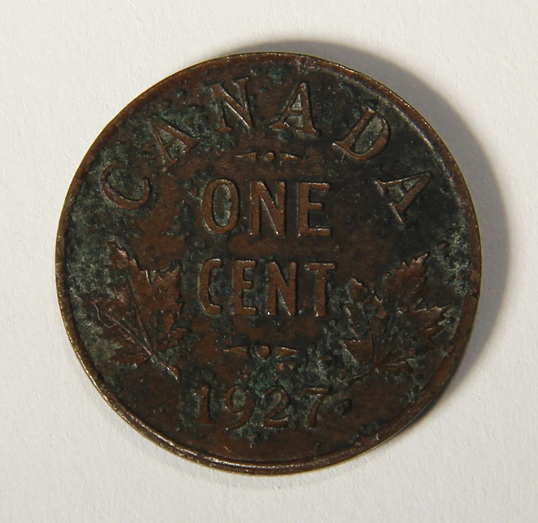 1927 Canada 1 Cent Small King George V - Copper Coin Small Cent L021894