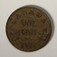 1927 Canada 1 Cent Small King George V - Copper Coin Small Cent L021895