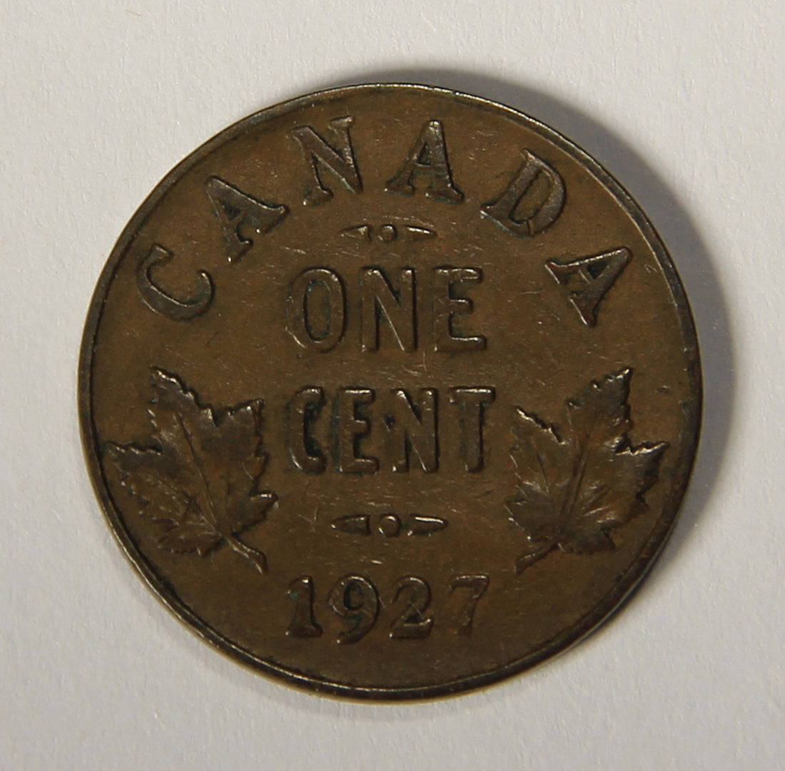 1927 Canada 1 Cent Small King George V - Copper Coin Small Cent L021895