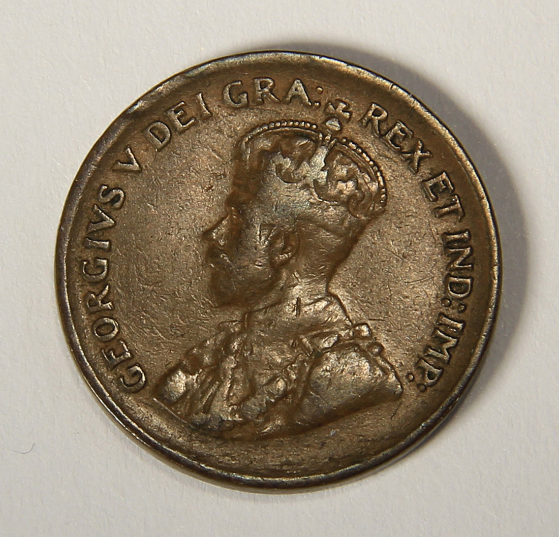 1927 Canada 1 Cent Small King George V - Copper Coin Small Cent L021895