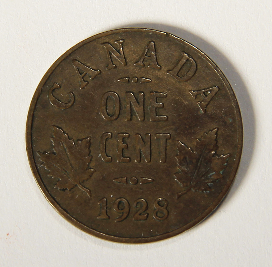 1928 Canada 1 Cent Small King George V - Copper Coin Small Cent L021896