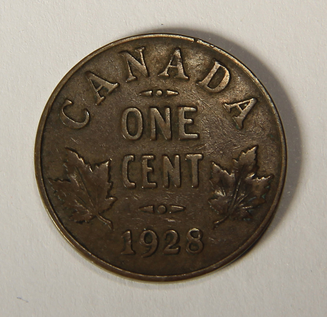1928 Canada 1 Cent Small King George V - Copper Coin Small Cent L021896