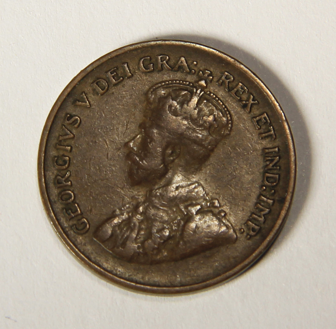 1928 Canada 1 Cent Small King George V - Copper Coin Small Cent L021896