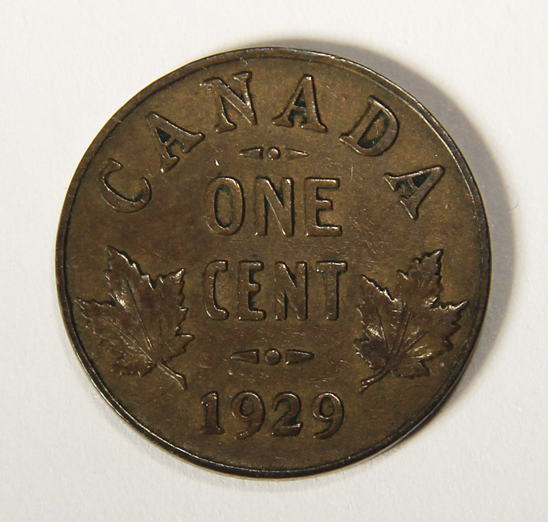 1929 Canada 1 Cent Small King George V - Copper Coin Small Cent L021897