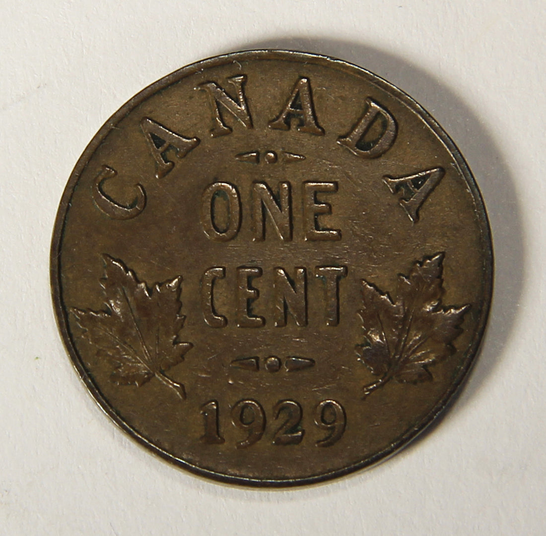 1929 Canada 1 Cent Small King George V - Copper Coin Small Cent L021897