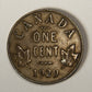 1929 Canada 1 Cent Small King George V - Copper Coin Small Cent L021897