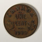 1930 Canada 1 Cent Small King George V - Copper Coin Small Cent L021898