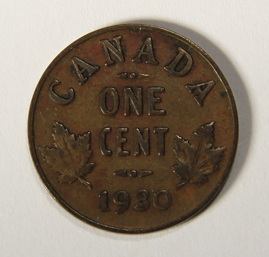 1930 Canada 1 Cent Small King George V - Copper Coin Small Cent L021898