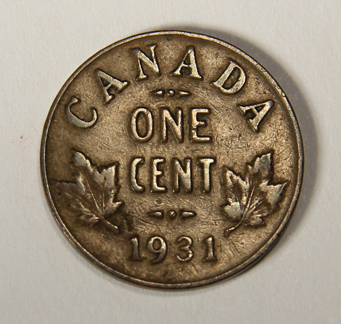 1931 Canada 1 Cent Small King George V - Copper Coin Small Cent L021899