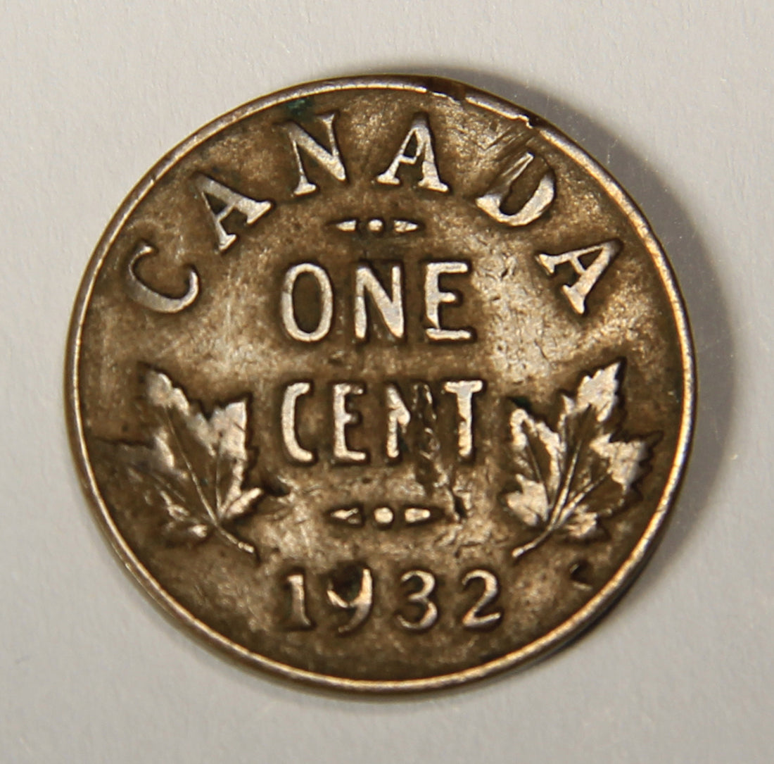 1932 Canada 1 Cent Small King George V - Copper Coin Small Cent L021900