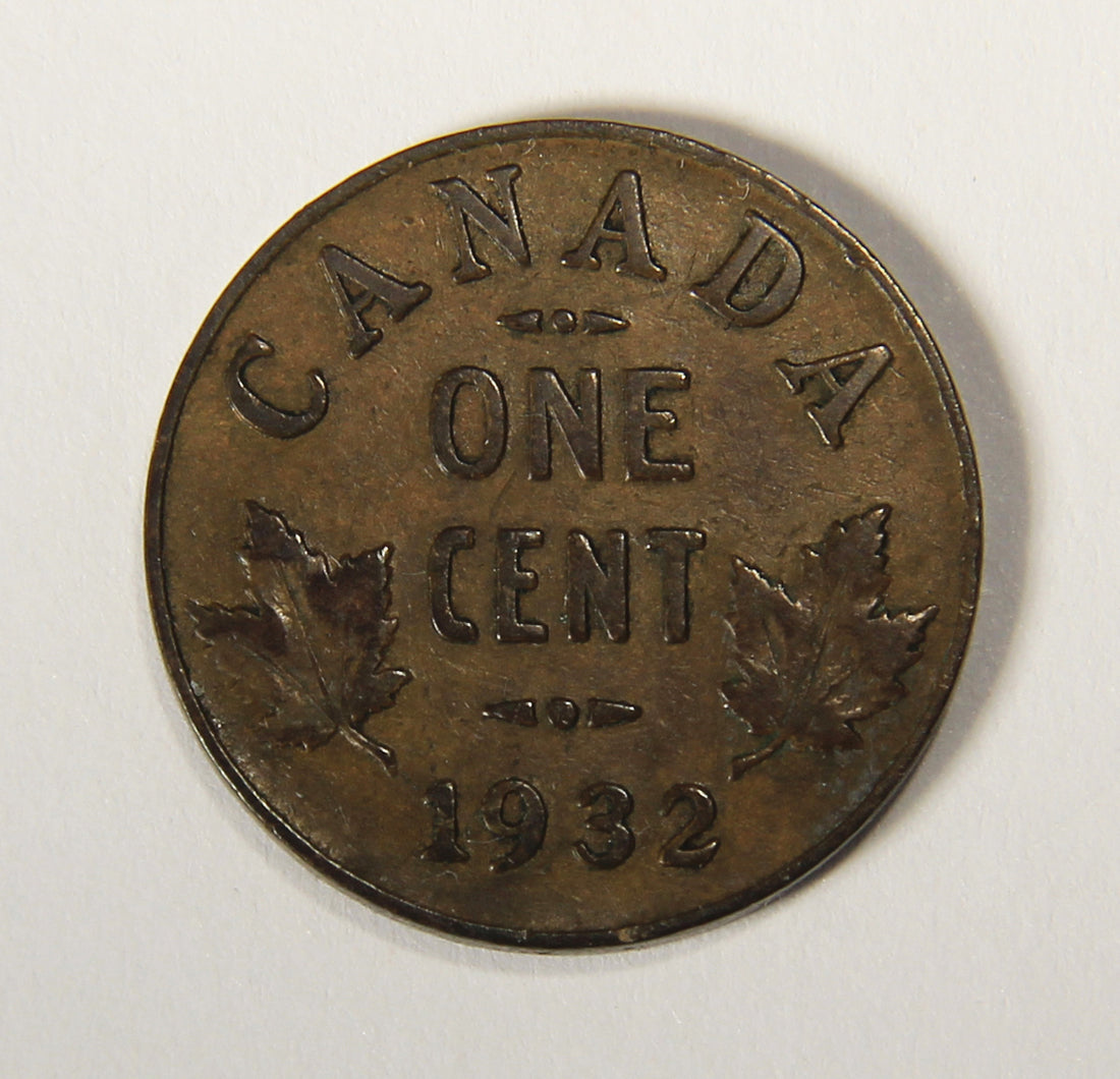 1932 Canada 1 Cent Small King George V - Copper Coin Small Cent L021901
