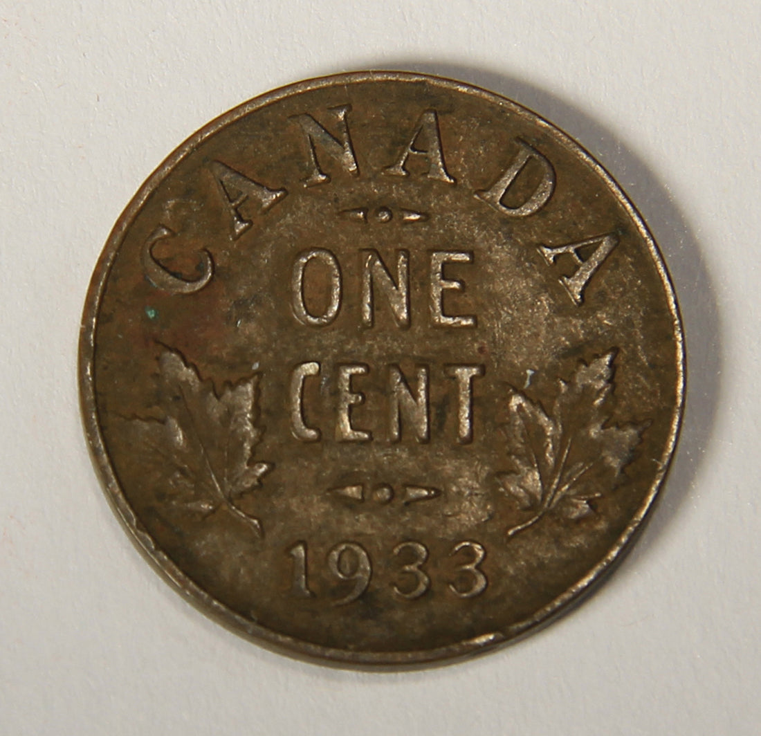 1933 Canada 1 Cent Small King George V - Copper Coin Small Cent L021902