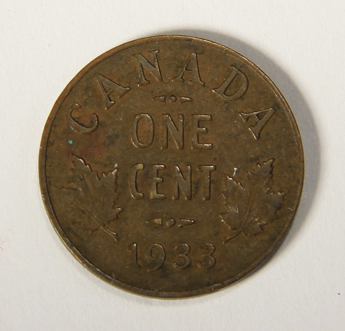 1933 Canada 1 Cent Small King George V - Copper Coin Small Cent L021902